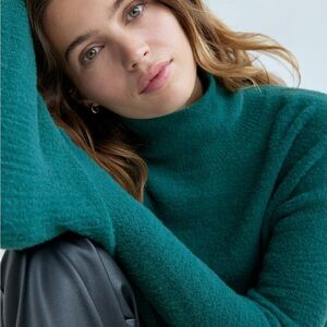 Aritzia Wilfred Free Hush Knit Turtleneck Sweater in Forest Green size Small